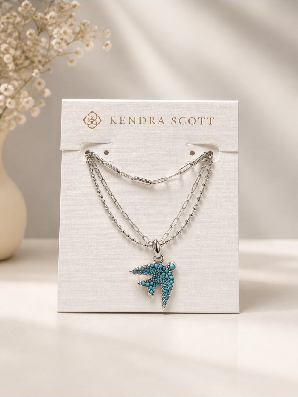 Kendra Scott Melody Bird Silver Multi Strand Necklace